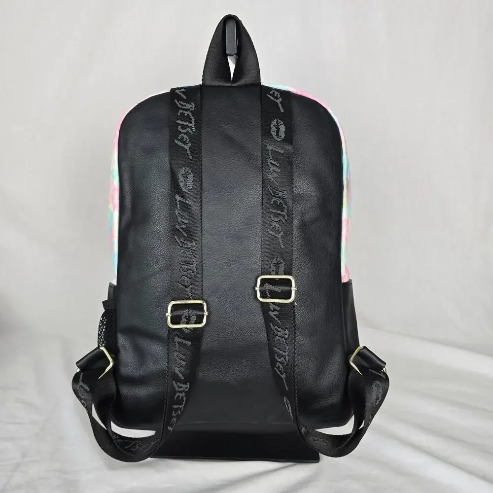 Betsey Johnson Floral Backpack Pink Blue 14